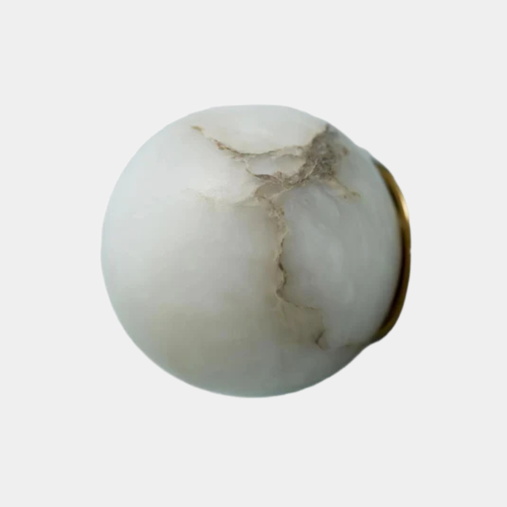 Lámpara de Pared Japandi de Alabastro – Luz Ambiental Minimalista-Wall Light Fixtures-Hogar88-∅12cm-Hogar88