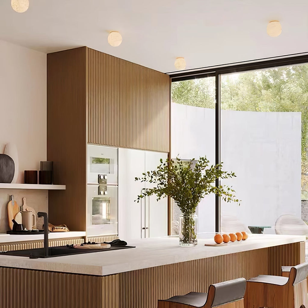 Lámpara de Pared Japandi de Alabastro – Luz Ambiental Minimalista-Wall Light Fixtures-Hogar88-Hogar88