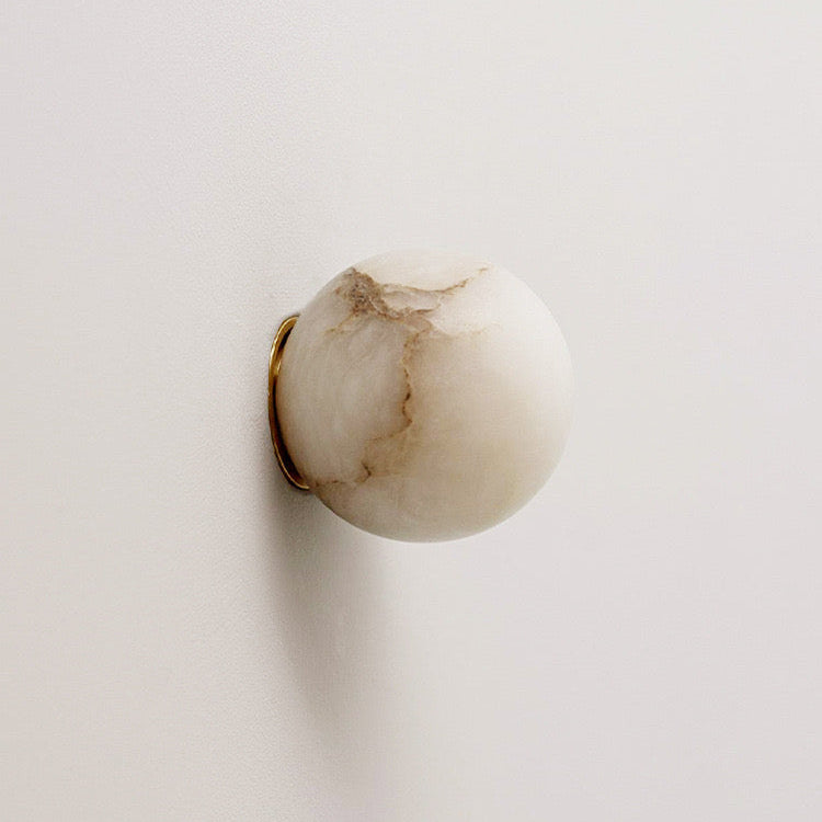 Lámpara de Pared Japandi de Alabastro – Luz Ambiental Minimalista-Wall Light Fixtures-Hogar88-Hogar88