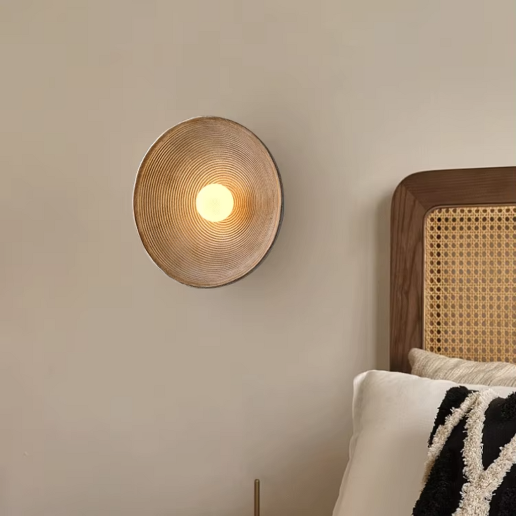 Lámpara de Pared Redonda Estilo Nórdico Retro – Luz Funcional y Decorativa para Dormir, Estudiar y Crear Ambiente-Wall Lamp-Hogar88-Hogar88