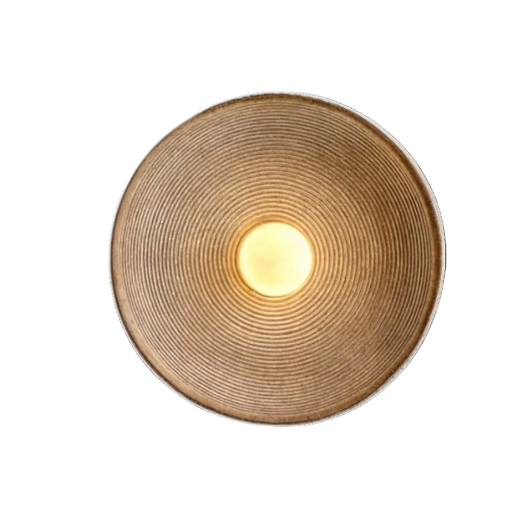 Lámpara de Pared Redonda Estilo Nórdico Retro – Luz Funcional y Decorativa para Dormir, Estudiar y Crear Ambiente-Wall Lamp-Hogar88-Marrón-Hogar88