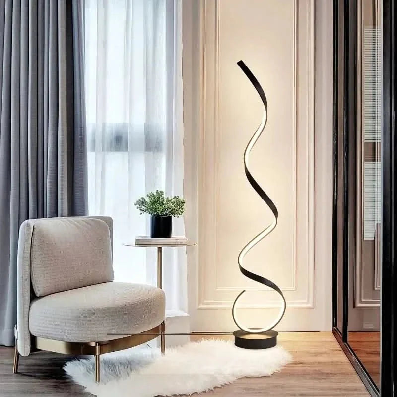 Lámpara de Pie en Espiral LED – Diseño Moderno con Luz Regulable-Standing Light-Hogar88-Hogar88