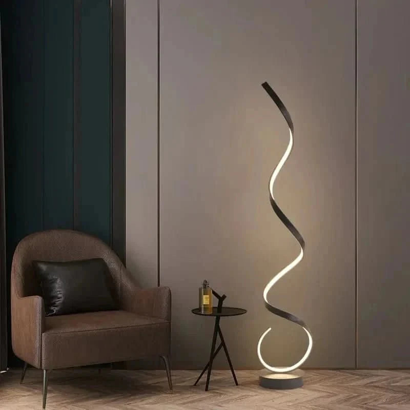 Lámpara de Pie en Espiral LED – Diseño Moderno con Luz Regulable-Standing Light-Hogar88-Hogar88