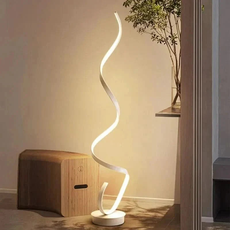Lámpara de Pie en Espiral LED – Diseño Moderno con Luz Regulable-Standing Light-Hogar88-Hogar88