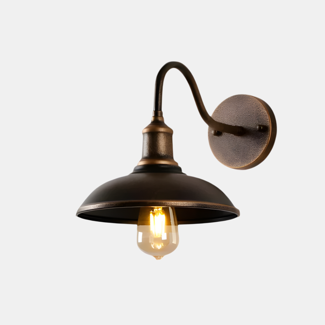 Lámpara de Poste Exterior Minimalista – Luz Funcional para Seguridad y Ambiente Exterior Sofisticado-Wall Lamp-Hogar88-Marrón-24 x 23 cm-Hogar88