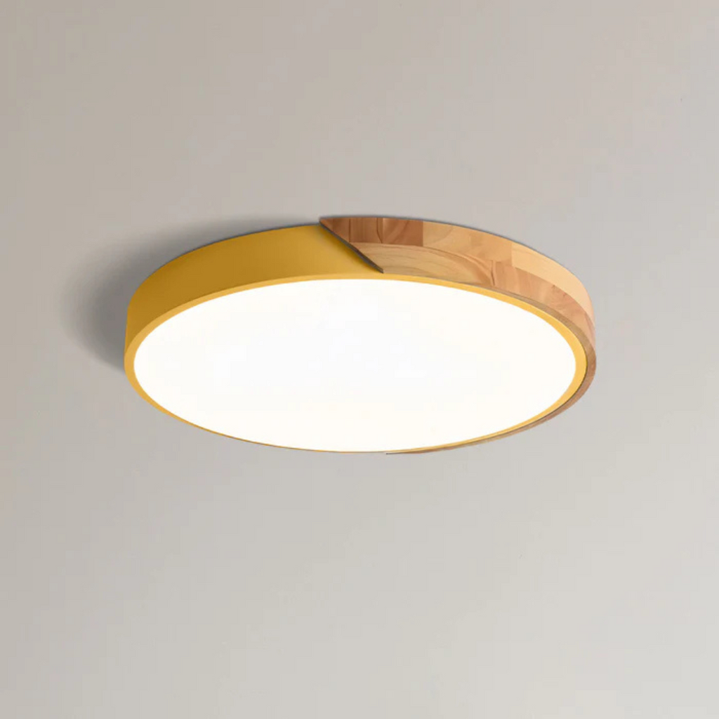 Lámpara de Techo LED Escandinava de Madera – Diseño Moderno y Natural-Lamp-Hogar88-Amarillo-D23 cm-Estándar-Hogar88