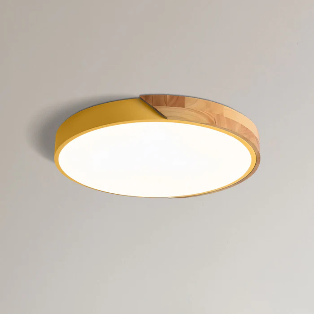 Lámpara de Techo LED Escandinava de Madera – Diseño Moderno y Natural-Lamp-Hogar88-Amarillo-D23 cm-Estándar-Hogar88