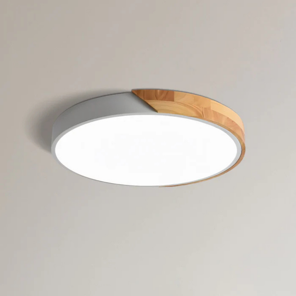 Lámpara de Techo LED Escandinava de Madera – Diseño Moderno y Natural-Lamp-Hogar88-Blanco-D23 cm-Estándar-Hogar88