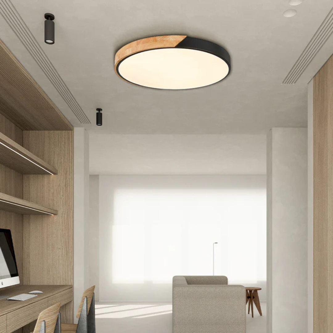Lámpara de Techo LED Escandinava de Madera – Diseño Moderno y Natural-Lamp-Hogar88-Hogar88