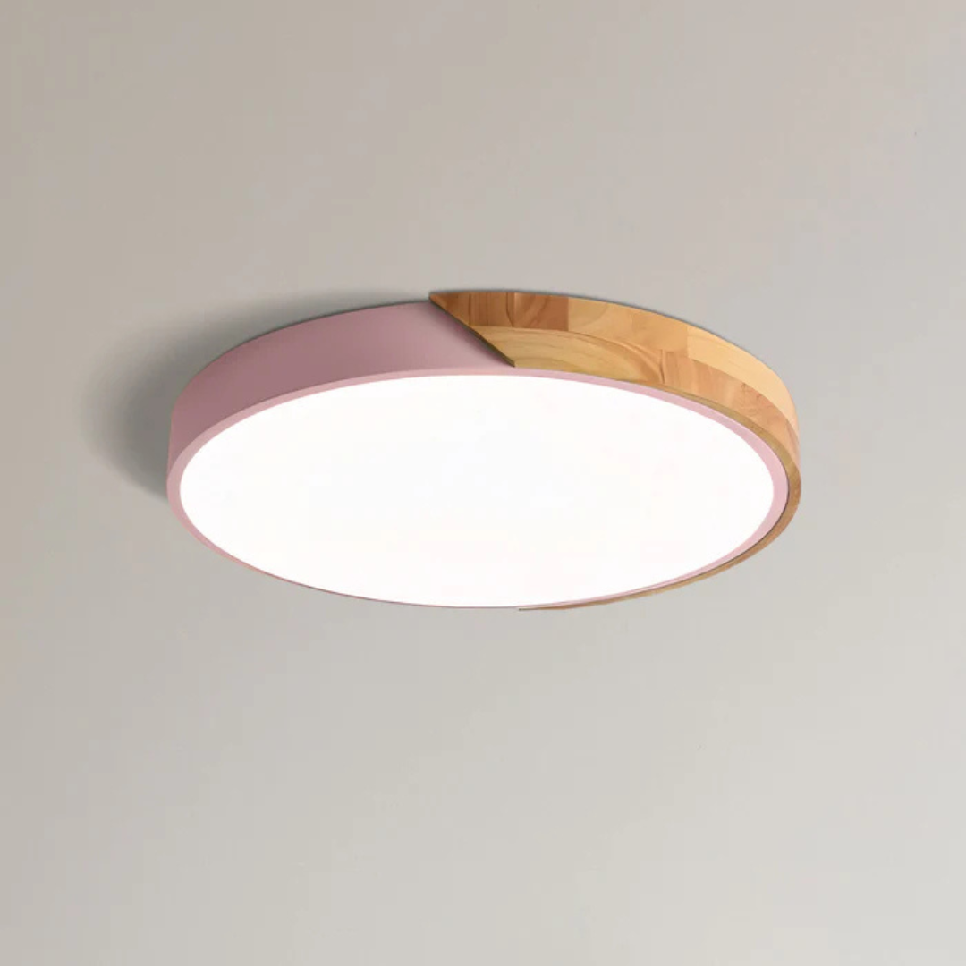 Lámpara de Techo LED Escandinava de Madera – Diseño Moderno y Natural-Lamp-Hogar88-Rosa-D23 cm-Estándar-Hogar88