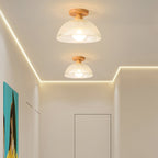 Lámpara de Techo Moderna de Madera y Cristal – Iluminación Elegante para Hogar-Flush & Semi-Flush Ceiling Lights-Hogar88-Hogar88