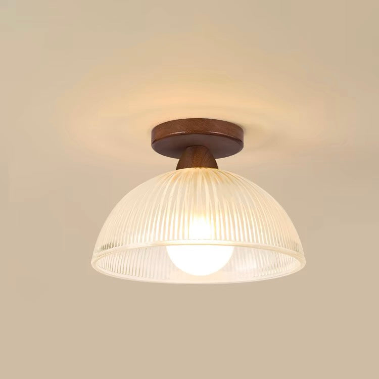 Lámpara de Techo Moderna de Madera y Cristal – Iluminación Elegante para Hogar-Flush & Semi-Flush Ceiling Lights-Hogar88-Hogar88
