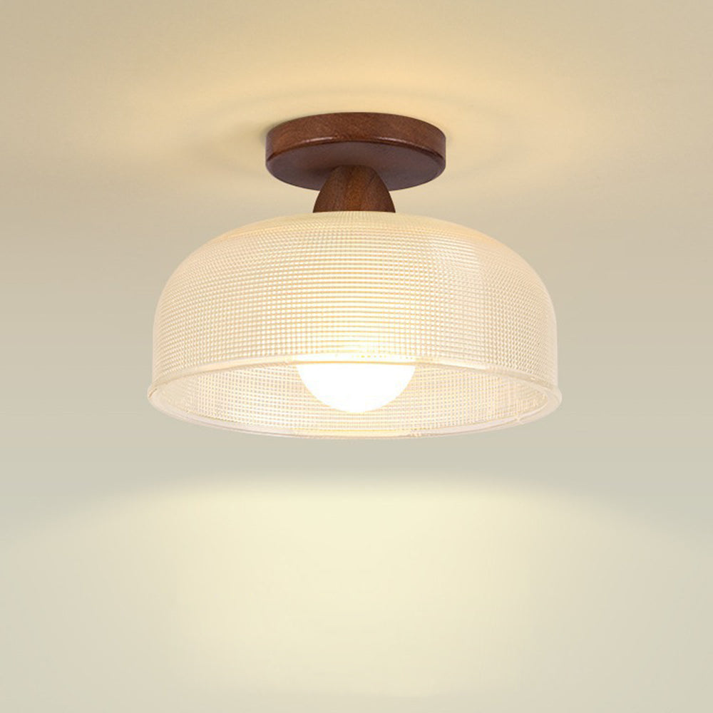 Lámpara de Techo Moderna de Madera y Cristal – Iluminación Elegante para Hogar-Flush & Semi-Flush Ceiling Lights-Hogar88-Hogar88
