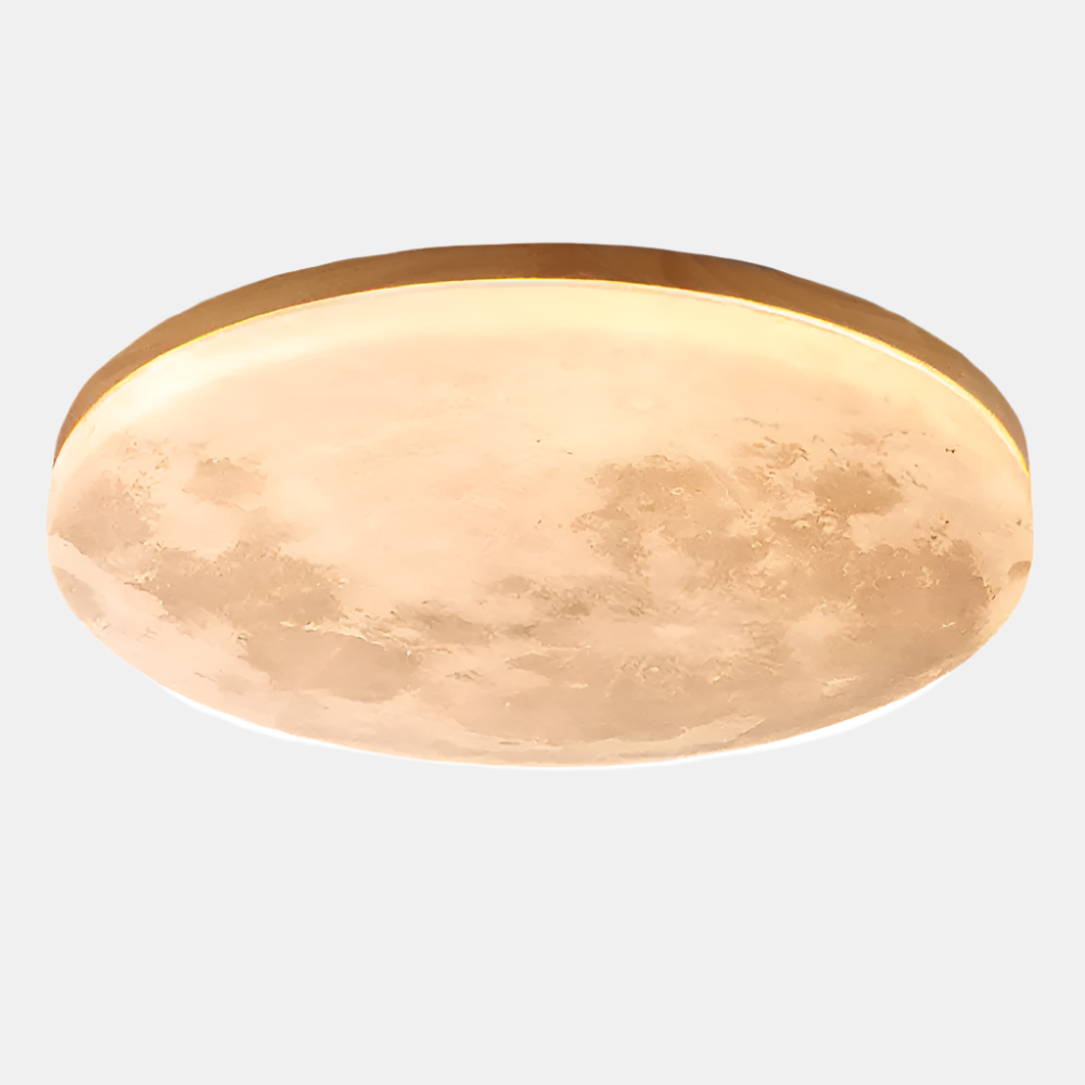 Lámpara de Techo con Diseño de Luna – Luz LED Suave y Realista-Lamp-Hogar88-Madera-D26*H5CM-Luz blanca-Hogar88