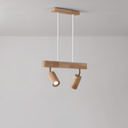 Lámpara de Techo de Madera Maciza Ajustable – Iluminación Focalizada para Ambientes Modernos-Ceiling Lamp-Hogar88-Blanco cálido-2-Roble blanco / Hundido-Hogar88