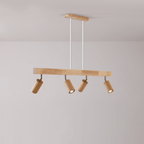 Lámpara de Techo de Madera Maciza Ajustable – Iluminación Focalizada para Ambientes Modernos-Ceiling Lamp-Hogar88-Blanco cálido-3-Roble blanco / Hundido-Hogar88