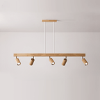 Lámpara de Techo de Madera Maciza Ajustable – Iluminación Focalizada para Ambientes Modernos-Ceiling Lamp-Hogar88-Blanco cálido-5-Roble blanco / Hundido-Hogar88