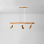 Lámpara de Techo de Madera Maciza Ajustable – Iluminación Focalizada para Ambientes Modernos-Ceiling Lamp-Hogar88-Blanco frío-3-Roble blanco / Hundido-Hogar88