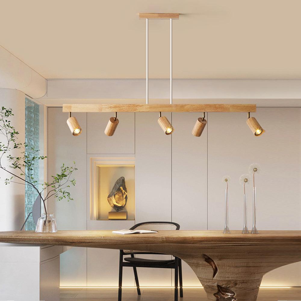 Lámpara de Techo de Madera Maciza Ajustable – Iluminación Focalizada para Ambientes Modernos-Ceiling Lamp-Hogar88-Hogar88
