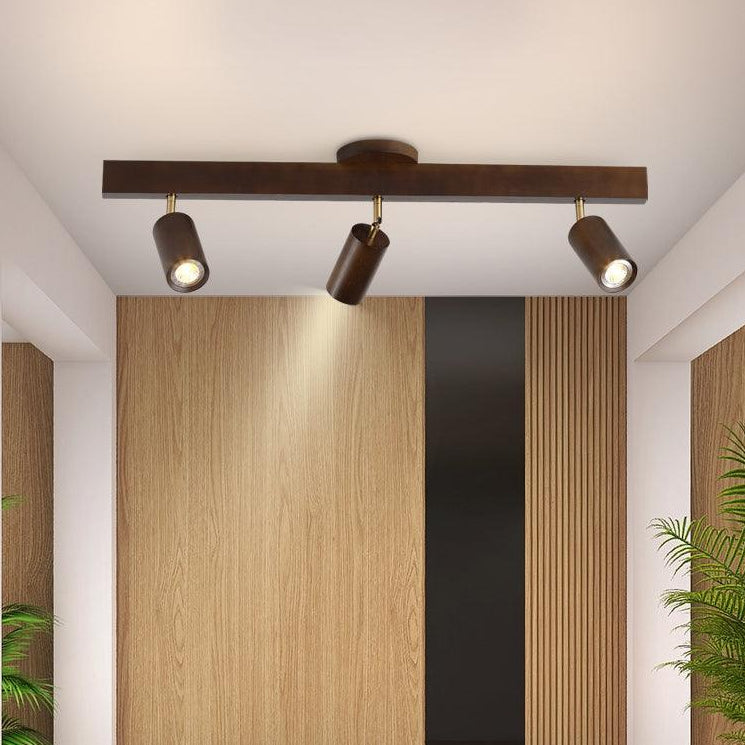 Lámpara de Techo de Madera Maciza Ajustable – Iluminación Focalizada para Ambientes Modernos-Ceiling Lamp-Hogar88-Hogar88