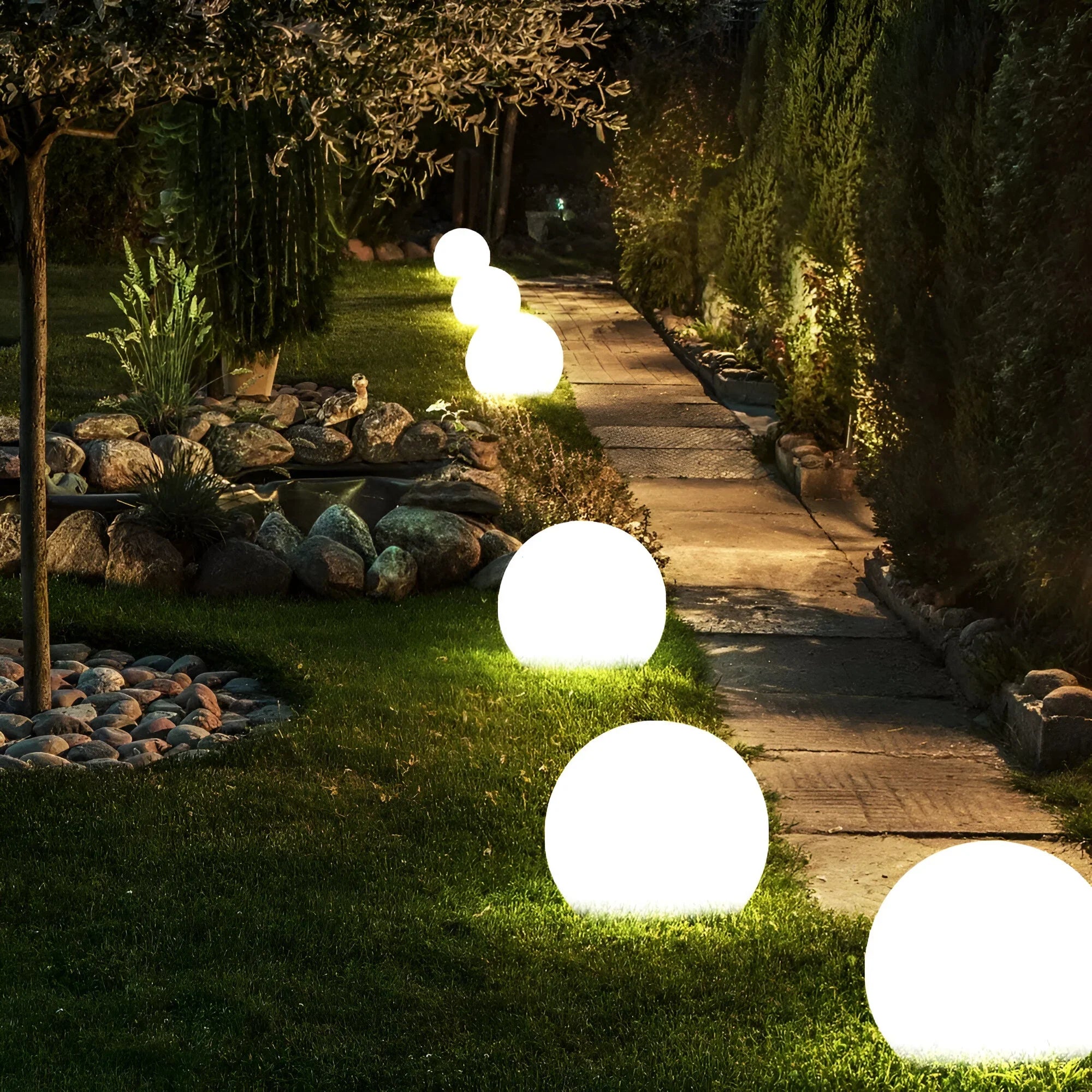 Luz Esférica LED Impermeable – Iluminación Portátil para Jardín-Landscape Pathway Lighting-Hogar88-Hogar88