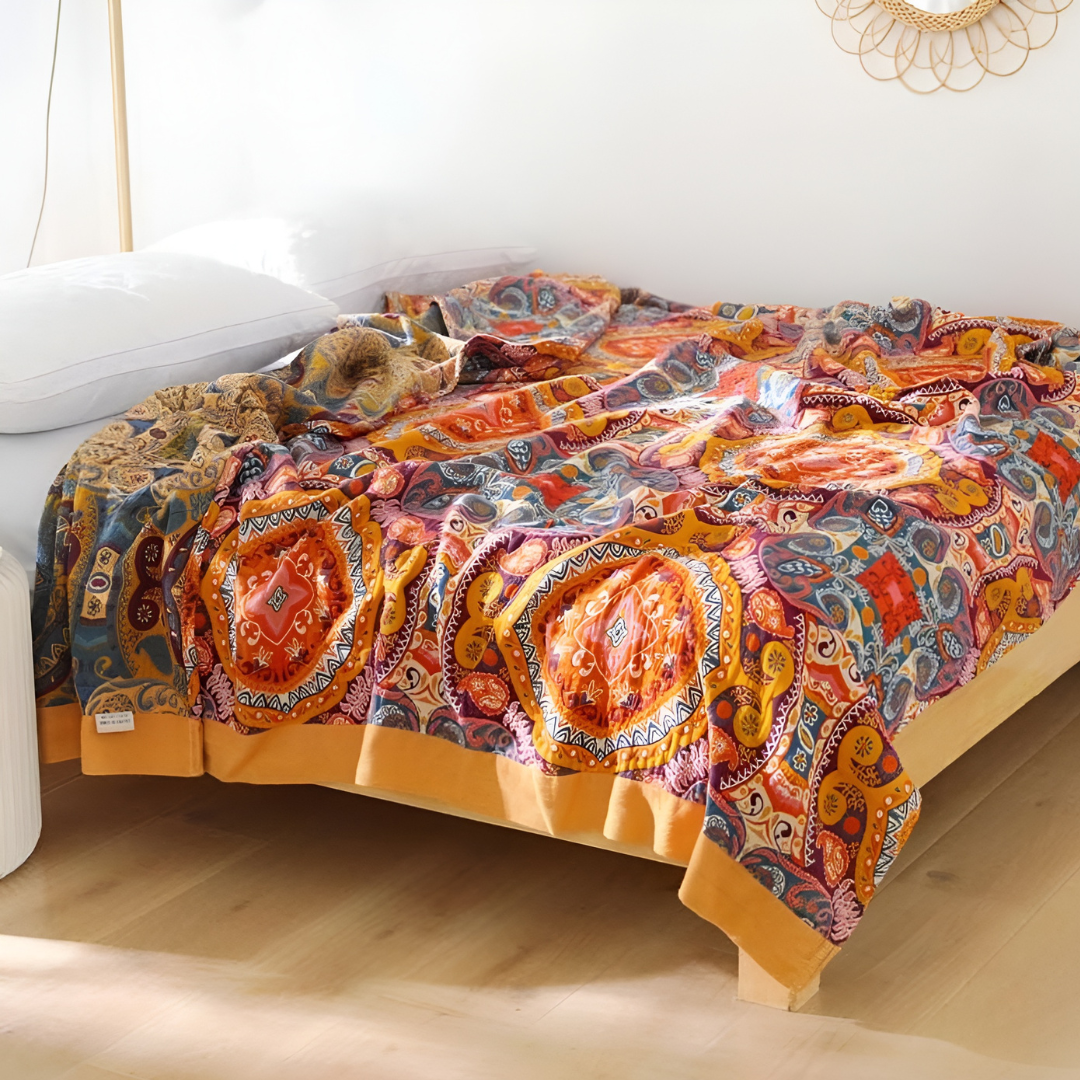 Manta Reversible Boho – Estilo Acogedor y Diseño Moderno para Hogar-Cotton Blankets-Hogar88-200 x 230 cm-Hogar88