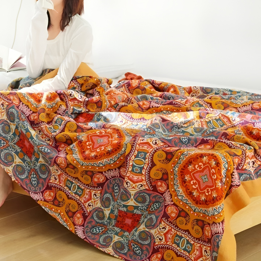 Manta Reversible Boho – Estilo Acogedor y Diseño Moderno para Hogar-Cotton Blankets-Hogar88-Hogar88