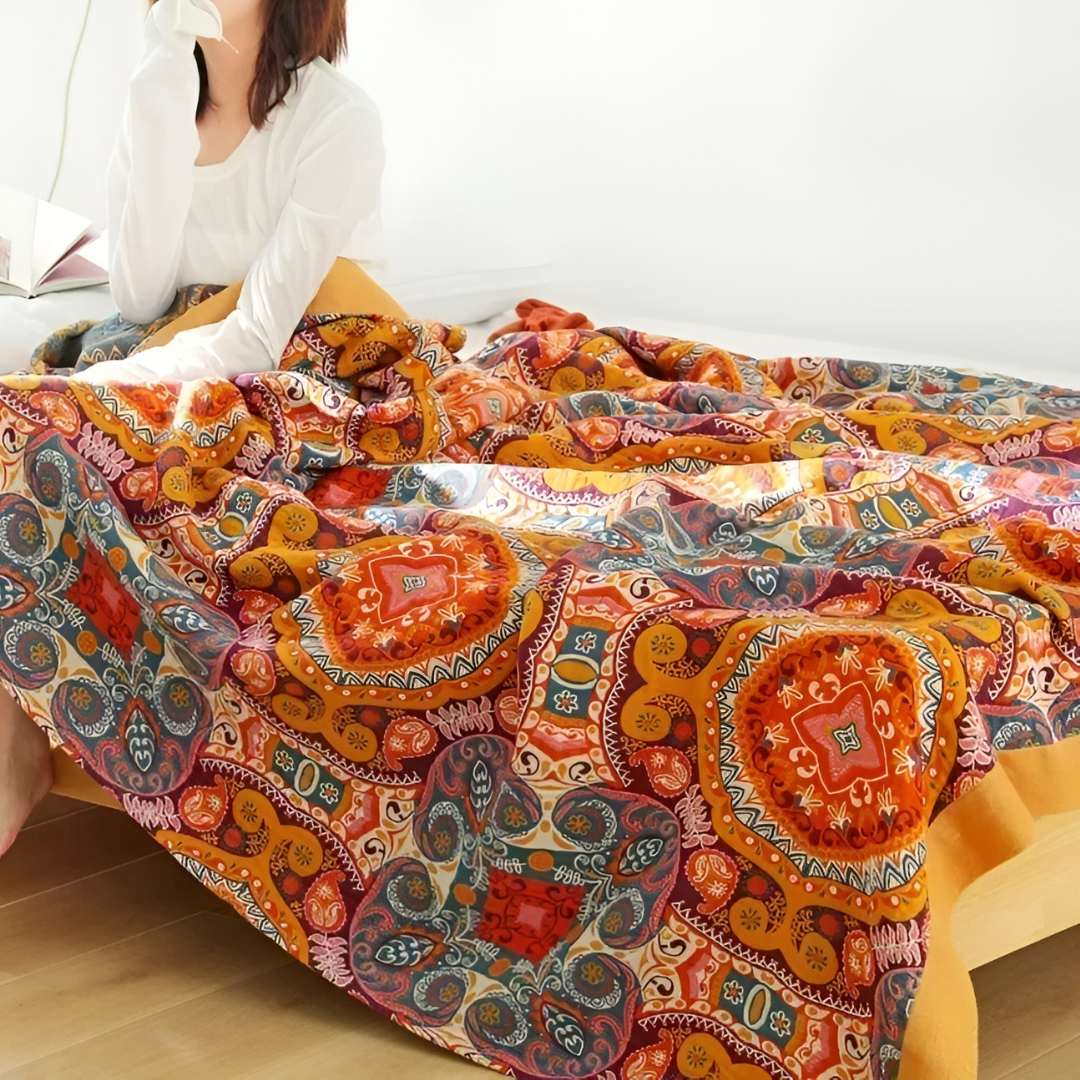 Manta Reversible Boho – Estilo Acogedor y Diseño Moderno para Hogar-Cotton Blankets-Hogar88-Hogar88