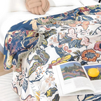 Manta Rústica con Diseño Artístico Floral – Calidez y Estilo Natural-Cotton Blankets-Hogar88-Hogar88