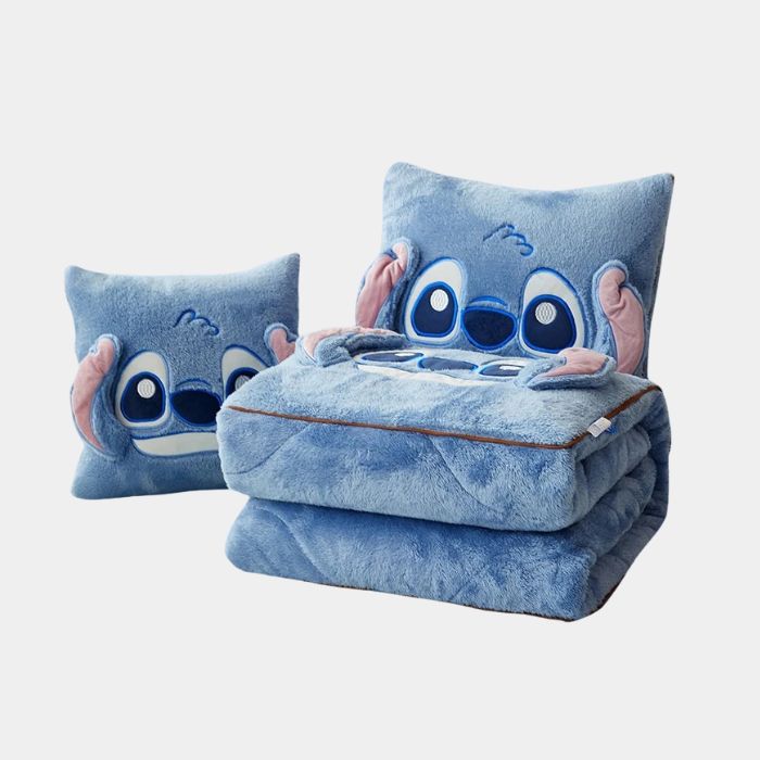 Manta y Cojín Suaves de Felpa Ultra Cálidos – Acogedores, Elegantes y Perfectos para Relax-Home & Garden-Hogar88-Stitch-Individual (105 x 145 cm)-Hogar88