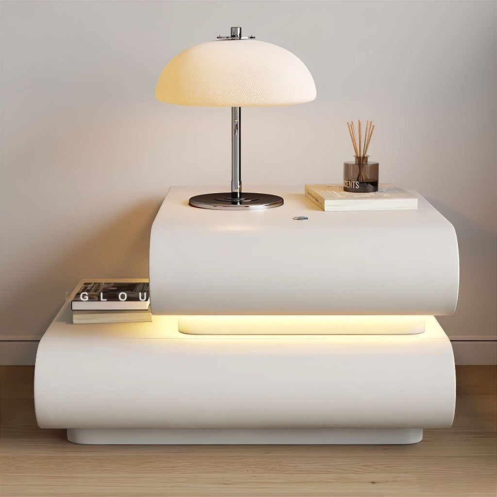 Mesa de Noche Moderna con Iluminación LED – Elegancia y Comodidad-Nightstands-Hogar88-Hogar88