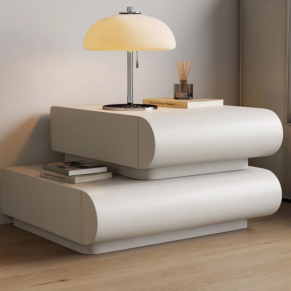 Mesa de Noche Moderna con Iluminación LED – Elegancia y Comodidad-Nightstands-Hogar88-Hogar88