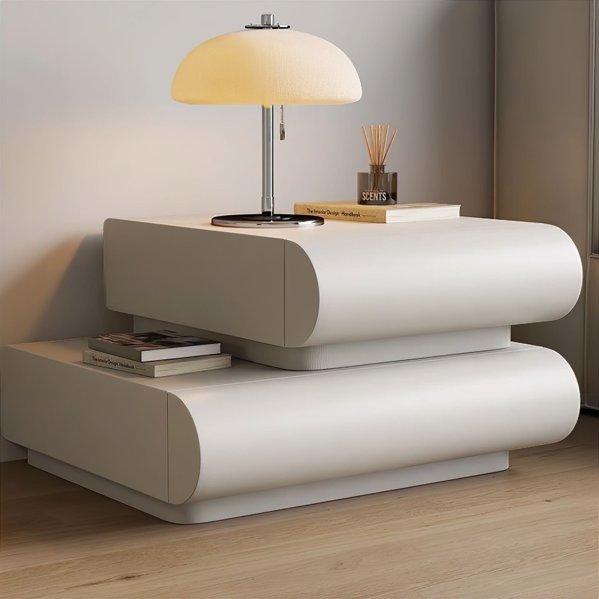 Mesa de Noche Moderna con Iluminación LED – Elegancia y Comodidad-Nightstands-Hogar88-Hogar88