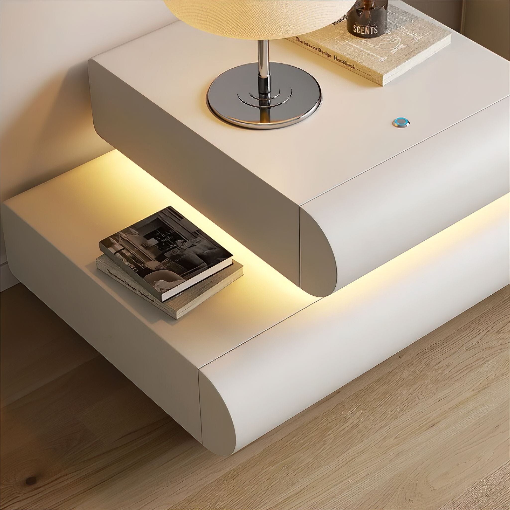Mesa de Noche Moderna con Iluminación LED – Elegancia y Comodidad-Nightstands-Hogar88-Hogar88