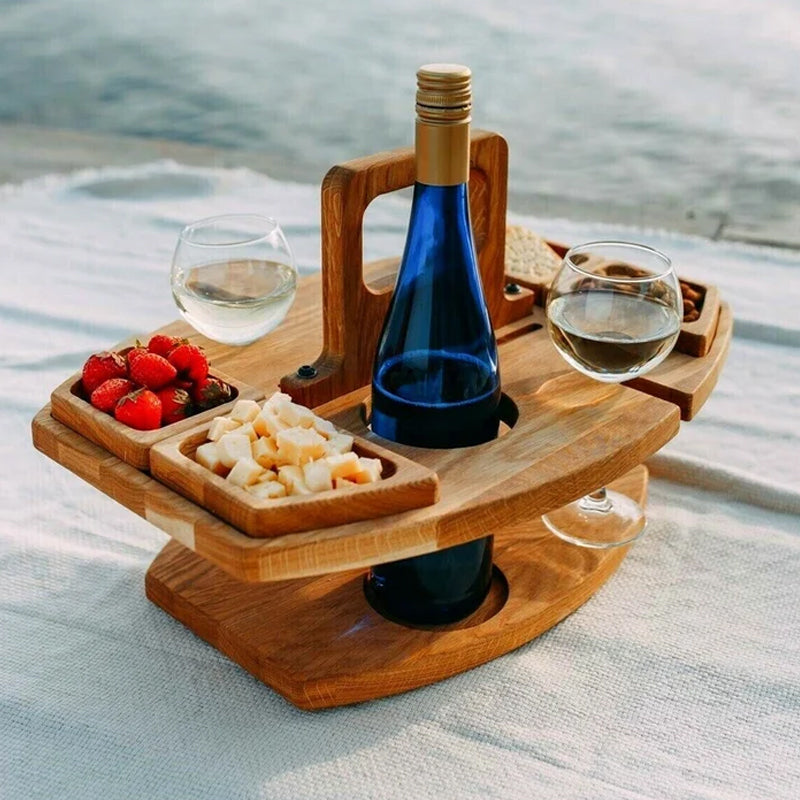 Mesa de Picnic de Madera Portátil – Diseño Plegable para Vino-Serving Trays-Hogar88-Hogar88