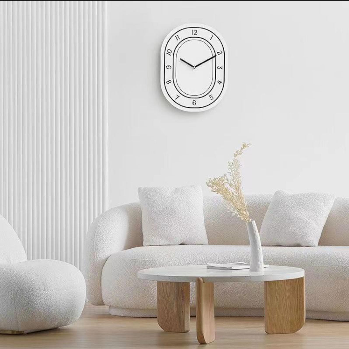 Reloj de Pared Horo - Diseño Minimalista Europeo en Acrílico Color Crema-Wall Clocks-Hogar88