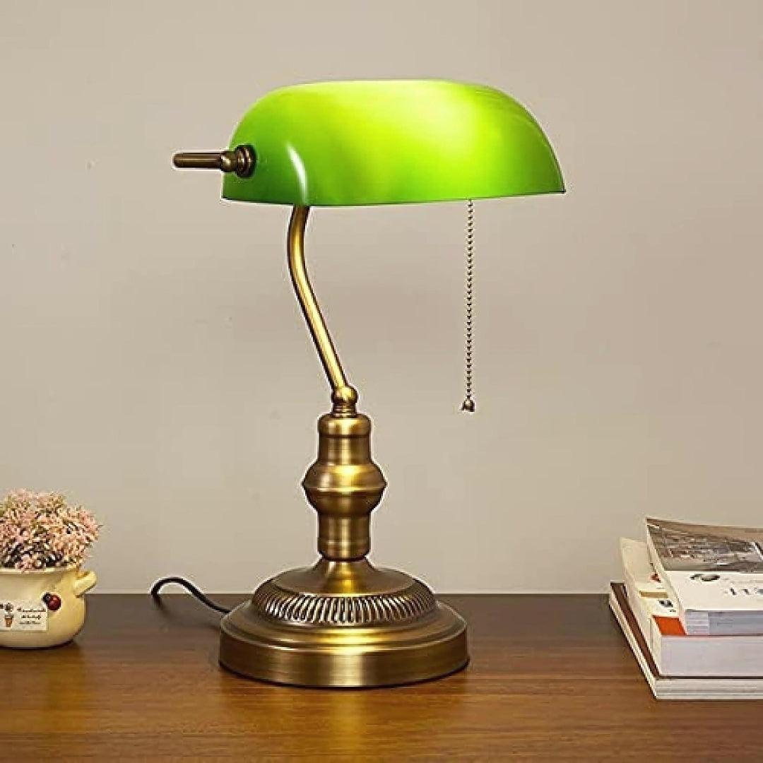 Pantalla de Lámpara Vintage Estilo Banquero – Iluminación Elegante y Clásica para Escritorio-Table Lamps-Hogar88-Hogar88