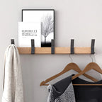 Perchero Nórdico de Pared – Ganchos Móviles en Madera y Aluminio-Storage Hooks & Racks-Hogar88-Hogar88