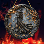 Placa Acrílica de Bruja – Decoración Colgante para Halloween-Decorative Plaques-Hogar88-Hogar88