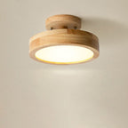 Plafón LED Nórdico Redondo de Madera – Luz Suave para Interiores-Ceiling Light Fixtures-Hogar88-Hogar88