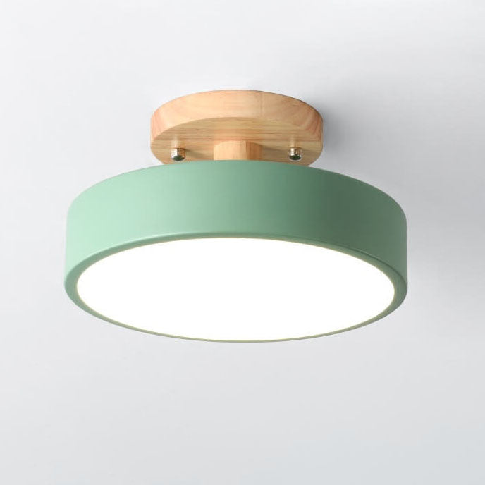 Plafón LED Nórdico Redondo de Madera – Luz Suave para Interiores-Ceiling Light Fixtures-Hogar88-Hogar88