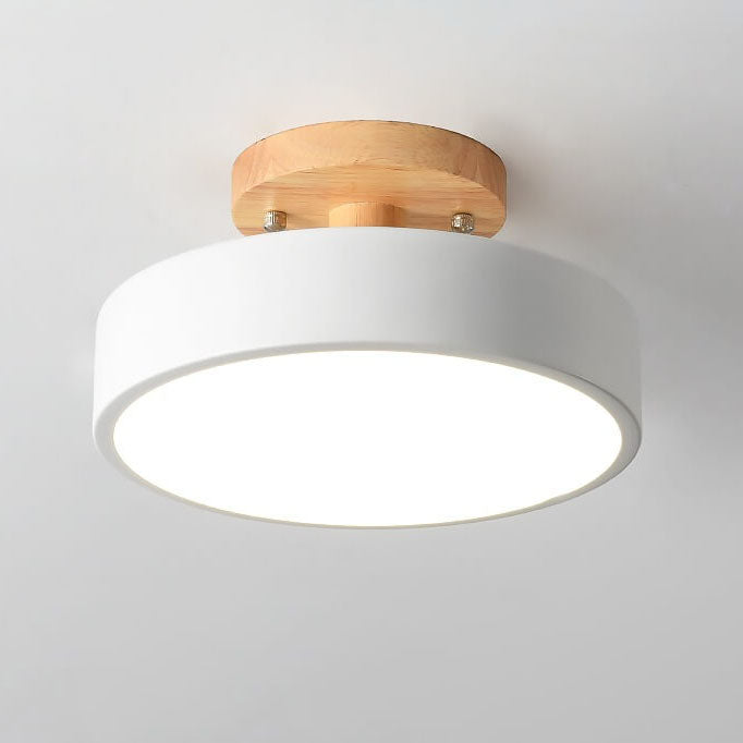 Plafón LED Nórdico Redondo de Madera – Luz Suave para Interiores-Ceiling Light Fixtures-Hogar88-Hogar88