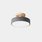 Plafón LED Nórdico Redondo de Madera – Luz Suave para Interiores-Ceiling Light Fixtures-Hogar88-Hogar88