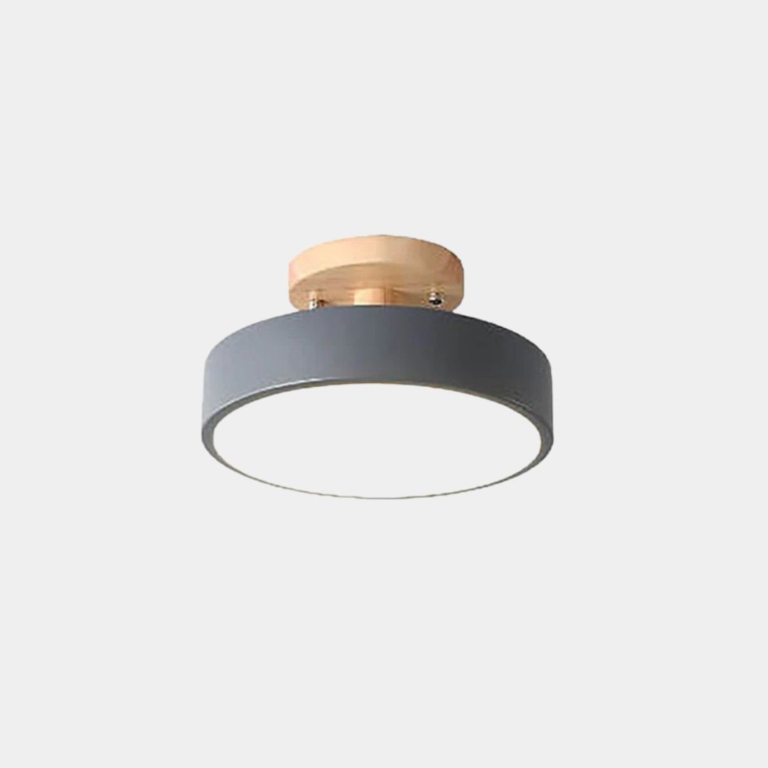 Plafón LED Nórdico Redondo de Madera – Luz Suave para Interiores-Ceiling Light Fixtures-Hogar88-Hogar88