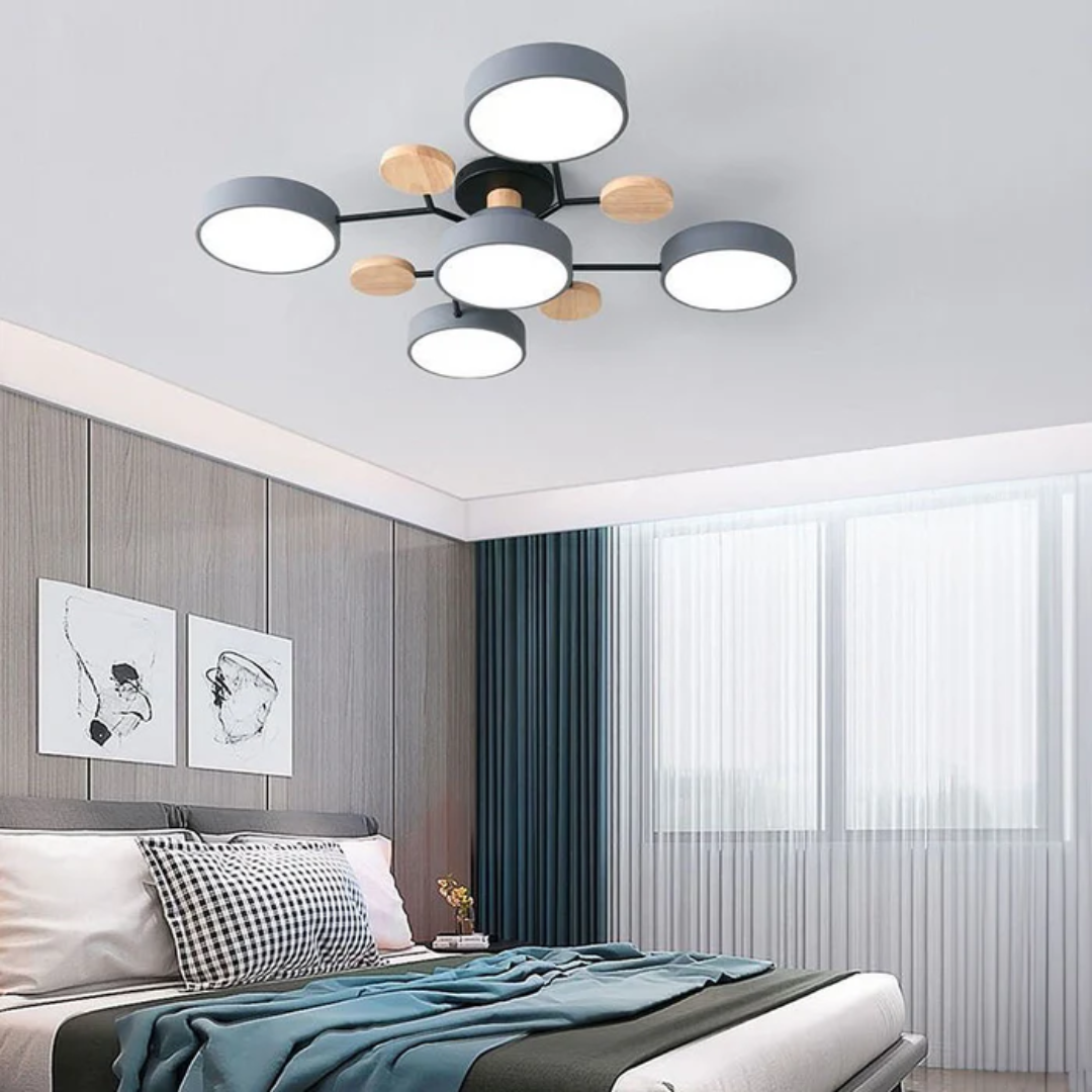 Plafón LED Redondo Minimalista – Iluminación Moderna y Eficiente para el Hogar-Ceiling Lamp-Hogar88-Gris-6 tazas-Blanco cálido-Hogar88