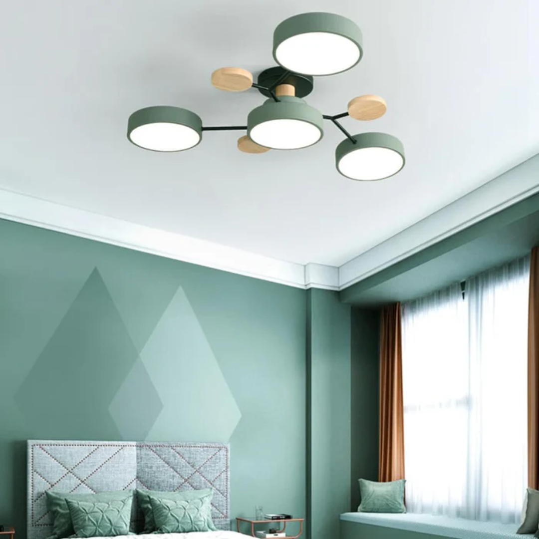 Plafón LED Redondo Minimalista – Iluminación Moderna y Eficiente para el Hogar-Ceiling Lamp-Hogar88-Verde-4 tazas-Blanco frío-Hogar88