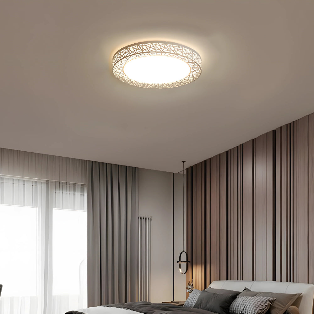 Plafón LED Redondo Moderno – Iluminación Compacta y Elegante para el Hogar-Lamp-Hogar88-Blanco-Dia 50cm x H 10cm-Regulable mediante mando a distancia-Hogar88