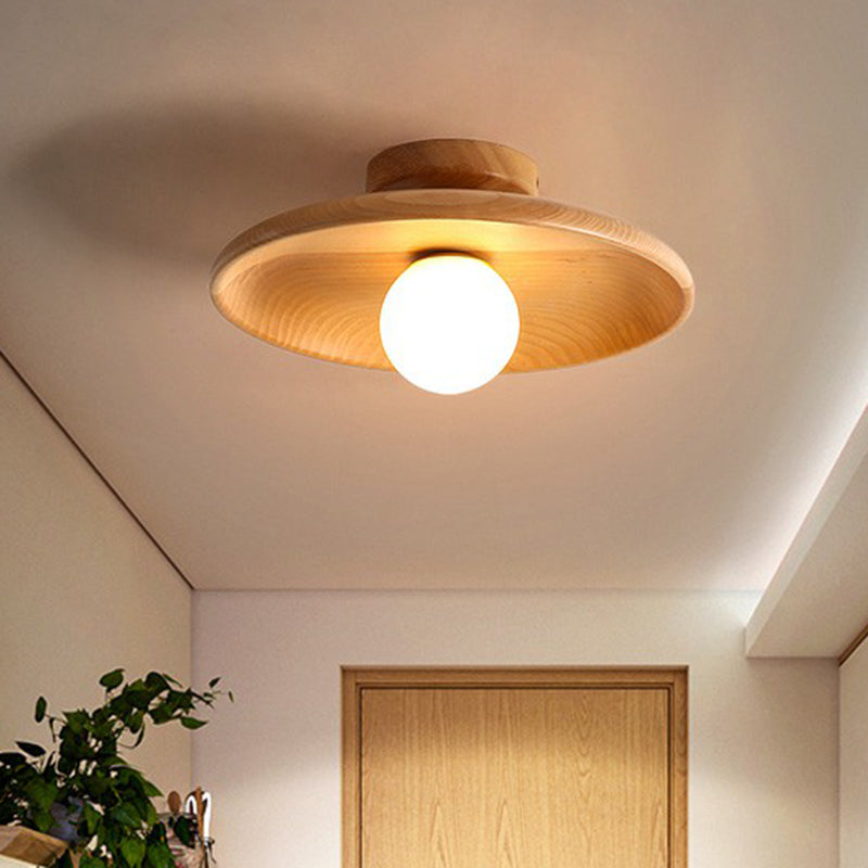 Plafón Minimalista de Madera – Diseño Redondo para Pasillos-Ceiling Light Fixtures-Hogar88-Hogar88