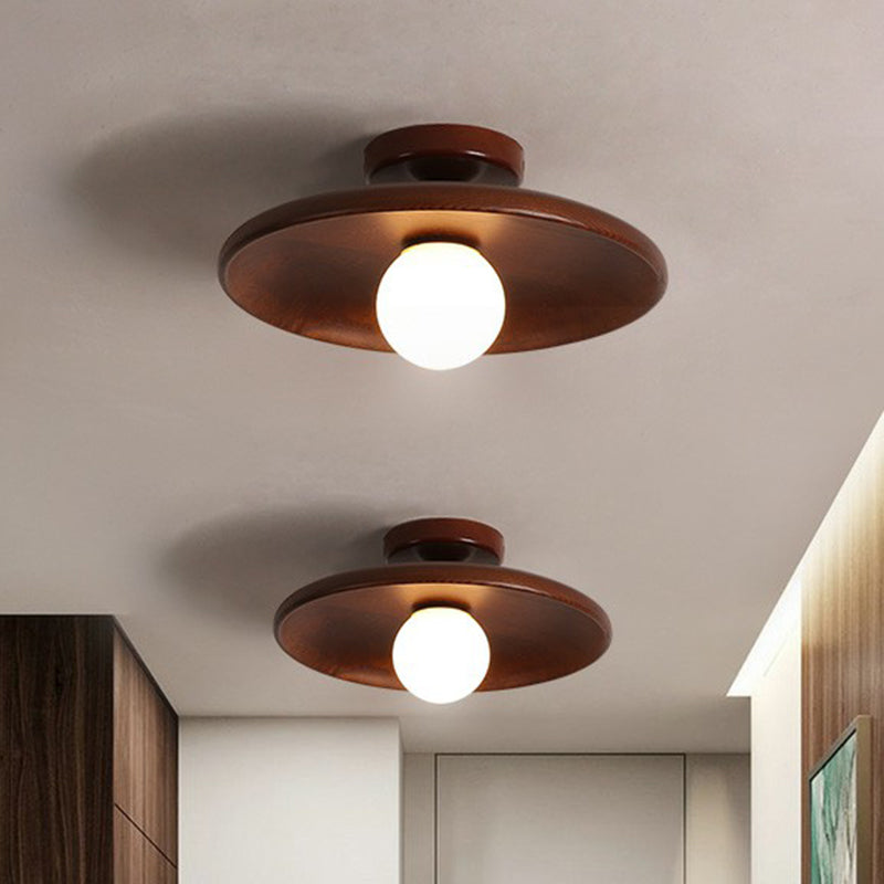 Plafón Minimalista de Madera – Diseño Redondo para Pasillos-Ceiling Light Fixtures-Hogar88-Hogar88
