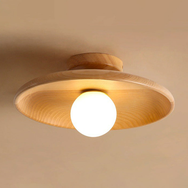 Plafón Minimalista de Madera – Diseño Redondo para Pasillos-Ceiling Light Fixtures-Hogar88-Madera-Hogar88